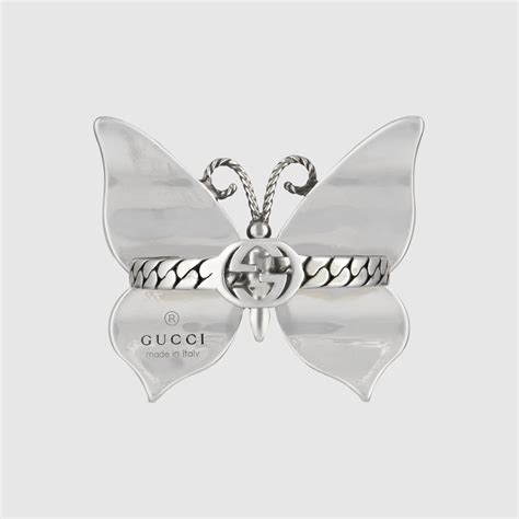 gucci ghost charm in silver|gucci sterling silver butterfly ring.